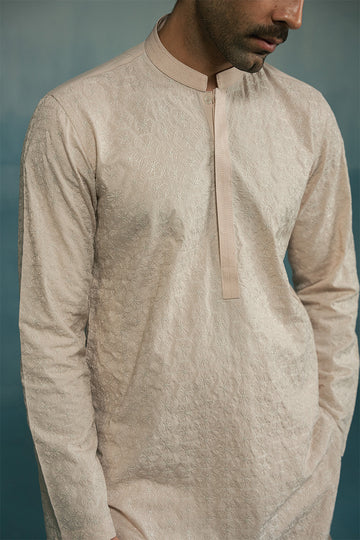 'Cream' Embroidered Kurta Pajama